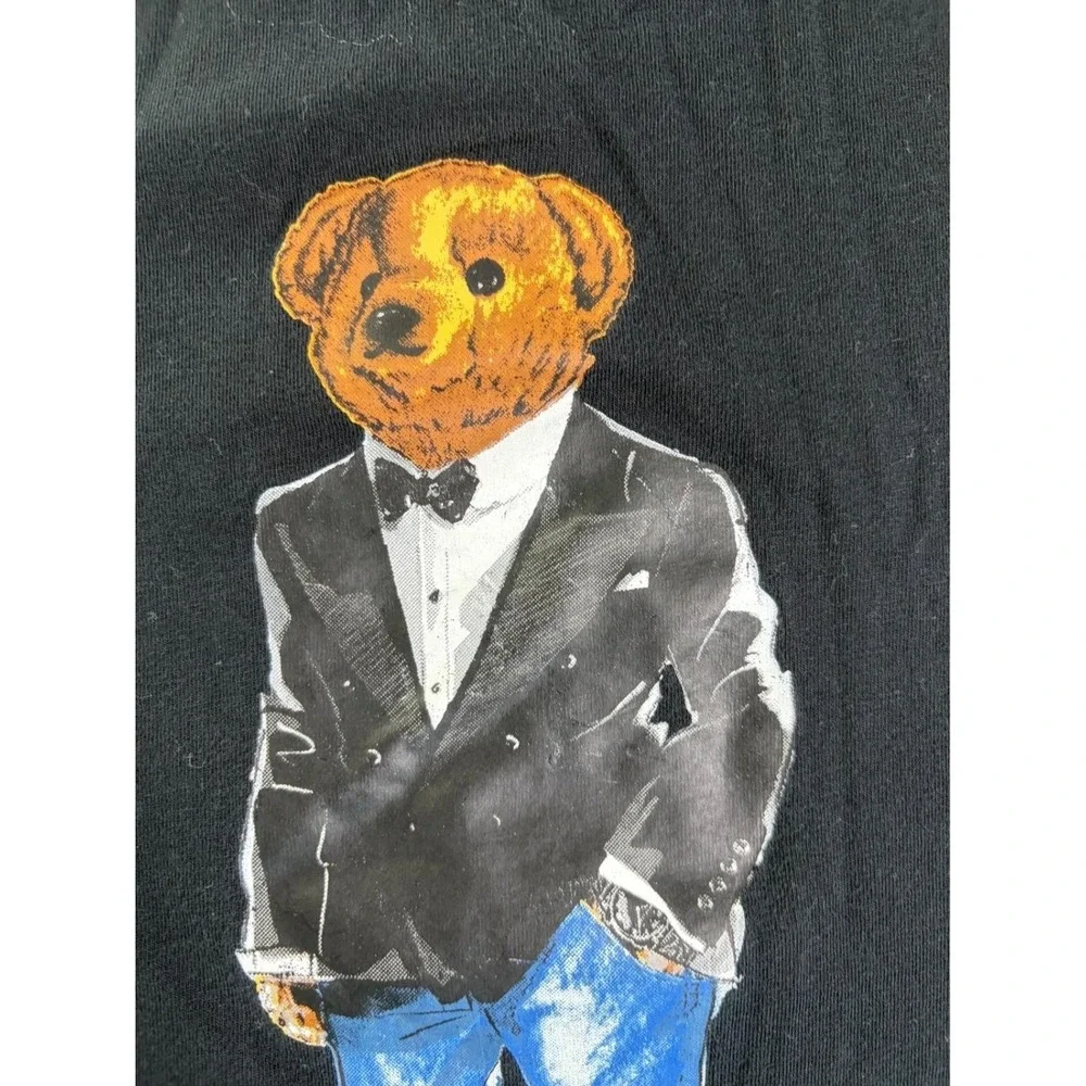 Polo Ralph Lauren Polo Bear Tuxedo Long Sleeve T-Shirt Men's XL Black Cotton Tee